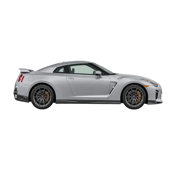 silver 2025 Nissan GT-R side (facing right) view