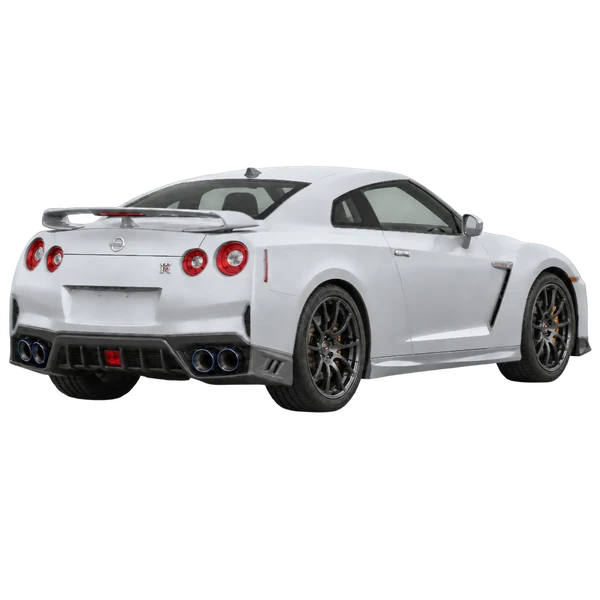 silver 2026 Nissan GT-R rear three-quarter (facing right) view