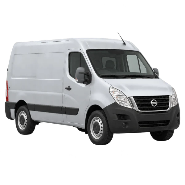 Nissan Interstar 2010 prata, vista três quartos dianteiro (voltado para a direita)