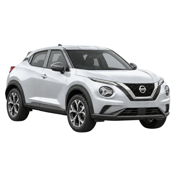 silver 2021 Nissan Juke front three-quarter (facing right) view