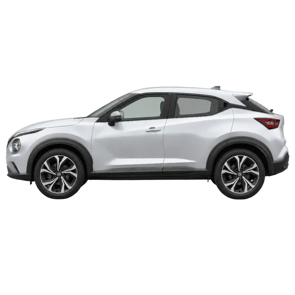 silver 2025 Nissan Juke side (facing left) view