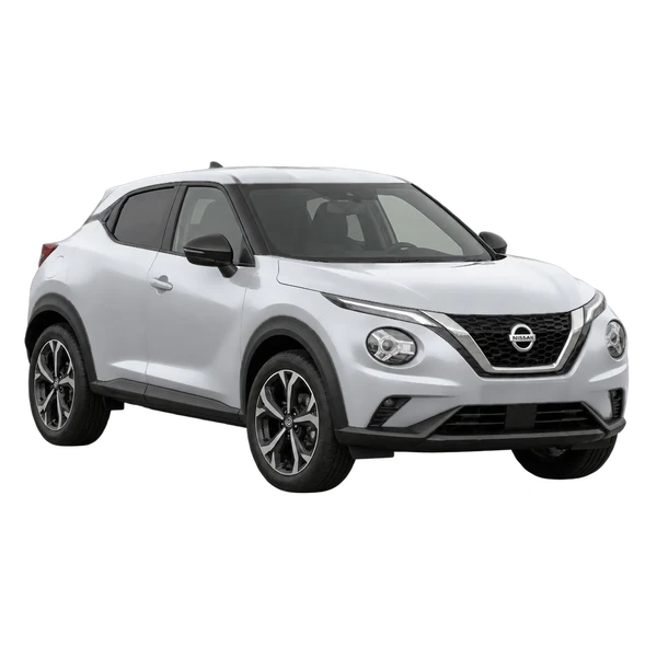 シルバーの2026 Nissan Juke（フロントスリークォーター(左向き)ビュー）