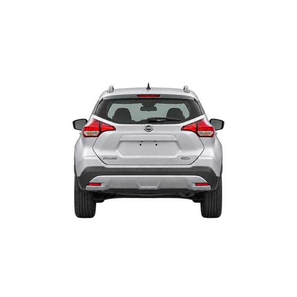 Nissan Kicks 2021 prata, vista traseira