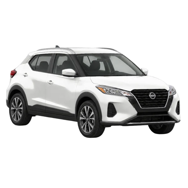 Nissan Kicks 2021 branco, vista dianteira em três quartos (voltada para a esquerda)