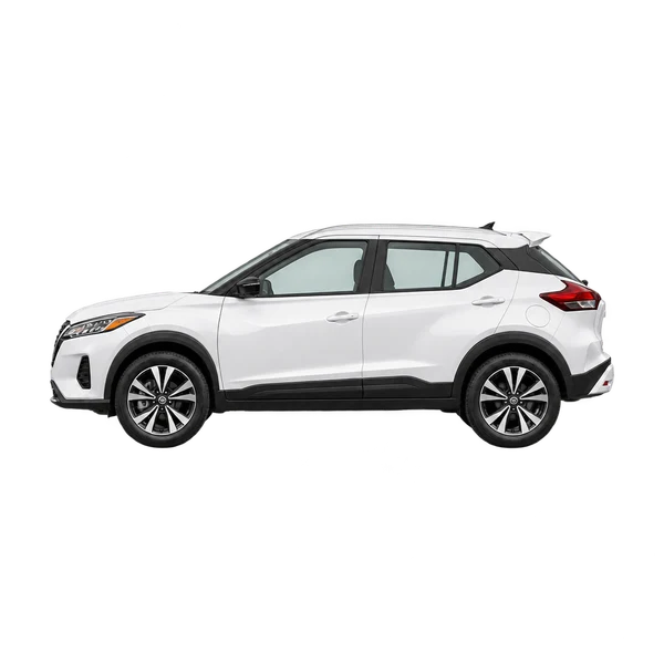 Nissan Kicks 2021 branco, vista lateral (voltada para a esquerda)