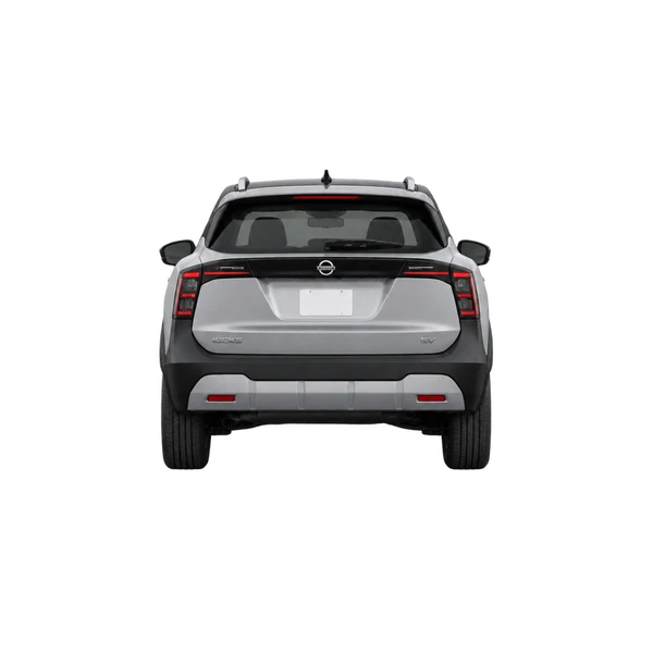 Nissan Kicks 2025 prata, vista traseira