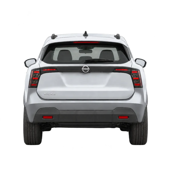 Nissan Kicks 2026 prata, vista traseira