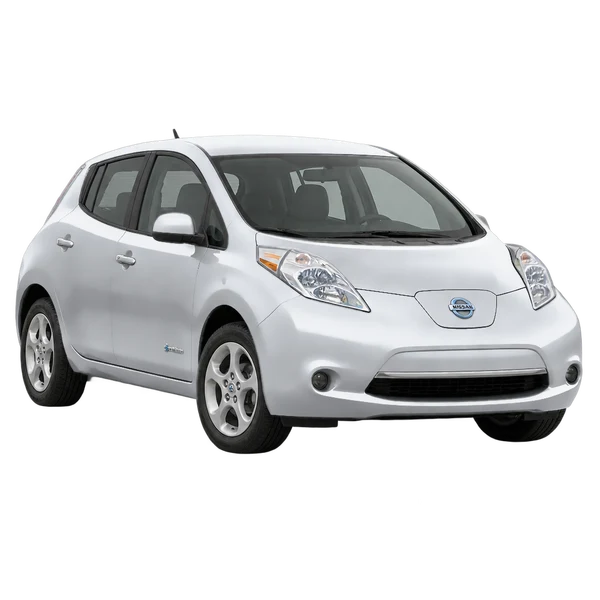 2012 Nissan Leaf in Silber, Ansicht: Dreiviertelansicht vorne (nach links gerichtet)