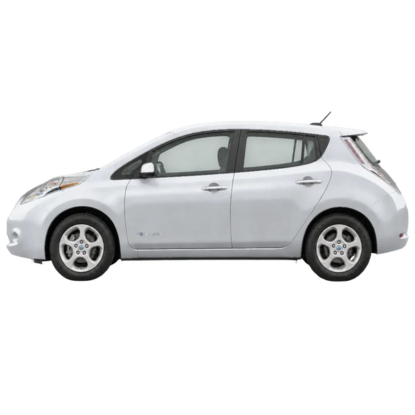 Nissan Leaf 2016 prata, vista lateral (voltada para a esquerda)