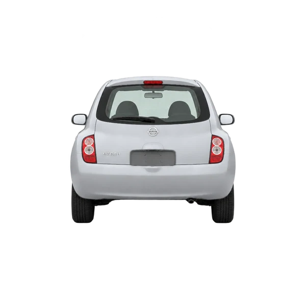 Nissan March 2004 prata, vista traseira