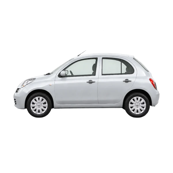 Nissan March 2004 prata, vista lateral (voltada para a esquerda)