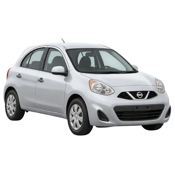 Nissan March 2013 prata, vista dianteira em três quartos (voltada para a esquerda)