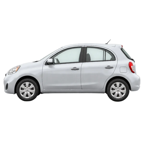 Nissan March 2013 prata, vista lateral (voltada para a esquerda)