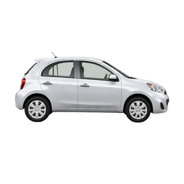 Nissan March 2014 prata, vista lateral (voltada para a direita)
