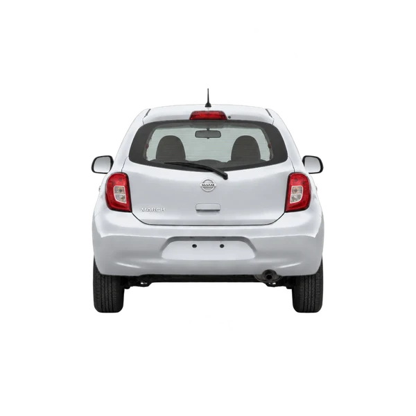 Nissan March 2016 prata, vista traseira