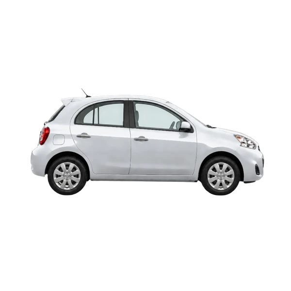 Nissan March 2016 prata, vista lateral (voltada para a direita)
