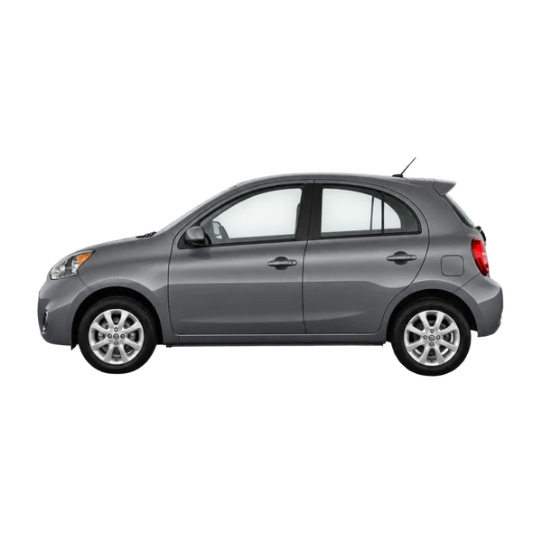 Nissan March 2017 cinza, vista lateral (voltada para a esquerda)