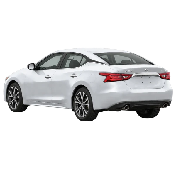 2018 Nissan Maxima in Silber, Ansicht: Dreiviertelansicht von hinten (nach links gerichtet)
