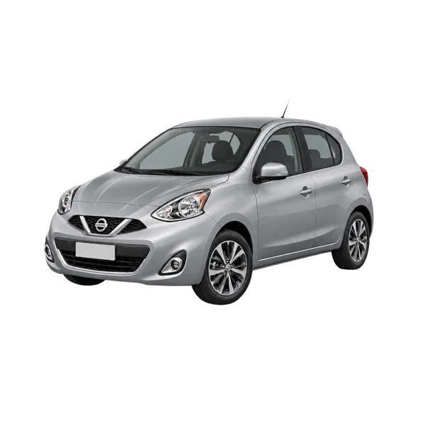 Nissan Micra 2017 argent, vue trois-quarts avant (orienté vers la gauche)