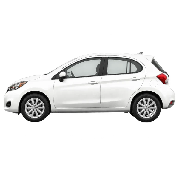 Nissan Micra 2019 blanc, vue côté (vers la gauche)