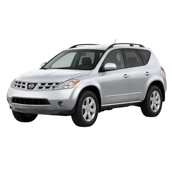 Nissan Murano 2007 prata, vista dianteira em três quartos (voltada para a esquerda)