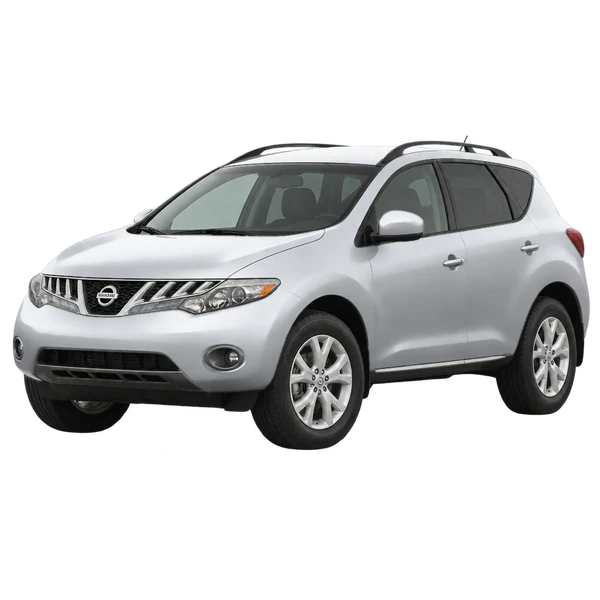 Nissan Murano 2009 prata, vista dianteira em três quartos (voltada para a esquerda)