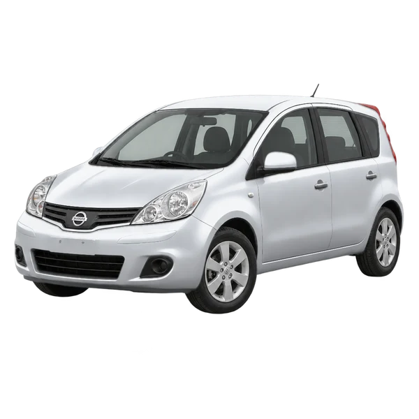 silver 2010 Nissan Note front three-quarter (facing left) view