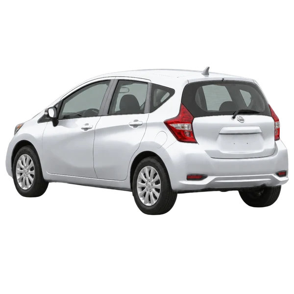 silver 2020 Nissan Note rear three-quarter (facing left) view