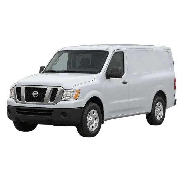 Nissan NV 2016 prata, vista dianteira em três quartos (voltada para a esquerda)