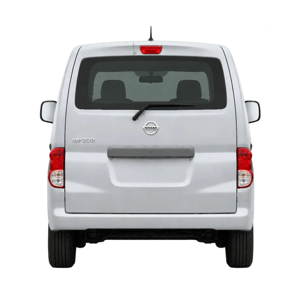 シルバーの2018 Nissan NV200（リアビュー）