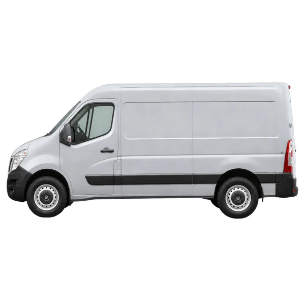 Nissan NV400 2016 prata, vista lateral (voltada para a esquerda)