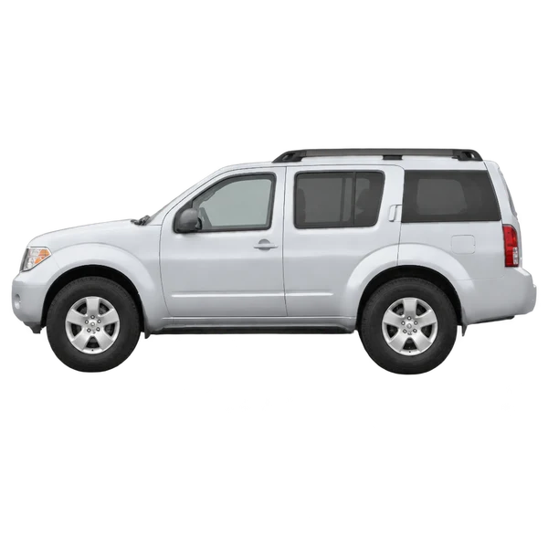 Nissan Pathfinder 2006 prata, vista lateral (voltada para a esquerda)