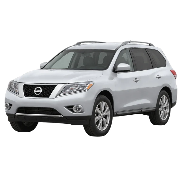silver 2013 Nissan Pathfinder front three-quarter (facing left) view