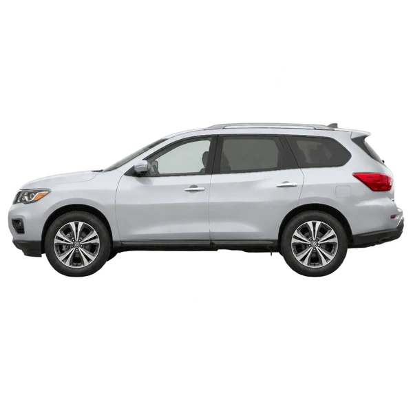 Nissan Pathfinder 2020 prata, vista lateral (voltada para a esquerda)