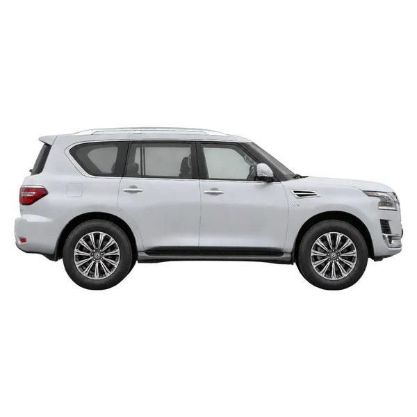 Nissan Patrol 2022 prata, vista lateral (voltada para a direita)