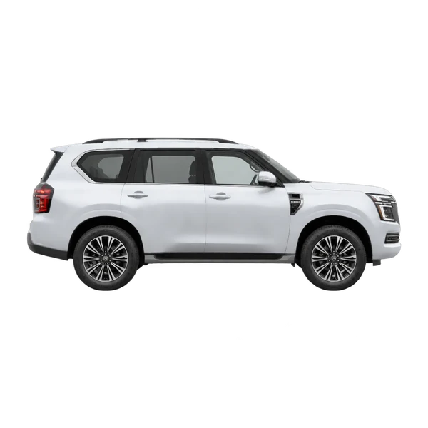 Nissan Patrol 2025 prata, vista lateral (voltada para a direita)