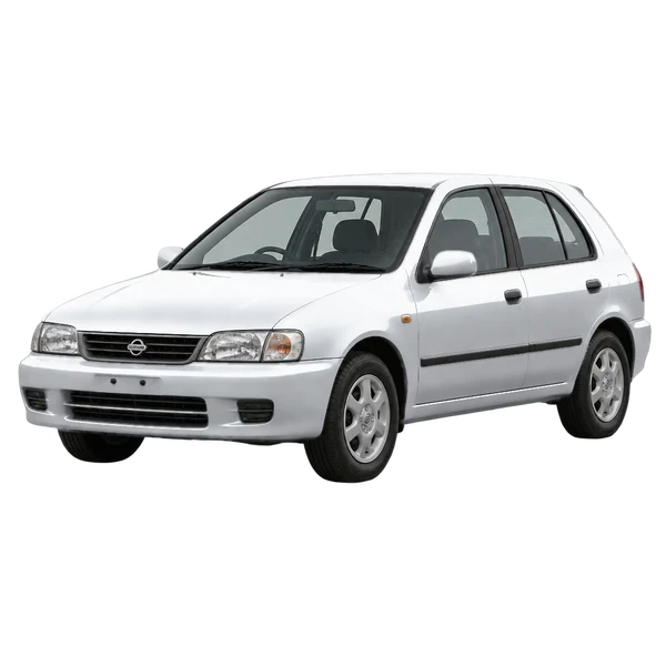 Nissan Pulsar 1998 en plateado, vista frontal tres cuartos (hacia la izquierda)