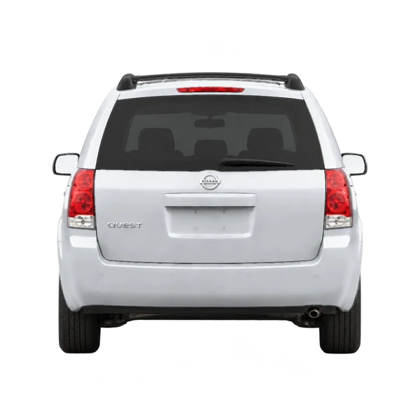Nissan Quest 2004 باللون فضي، منظر من الخلف