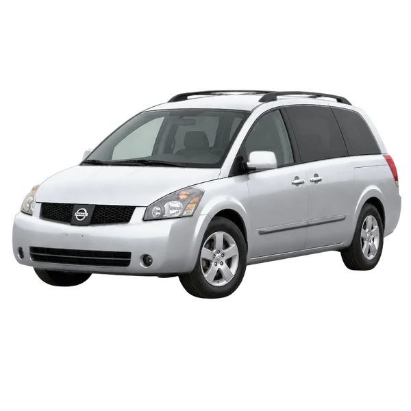 Nissan Quest 2007 en plateado, vista frontal tres cuartos (hacia la izquierda)