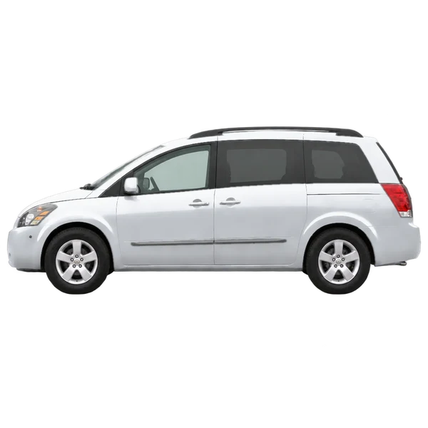 Nissan Quest 2007 en plateado, vista lateral (mirando a la izquierda)
