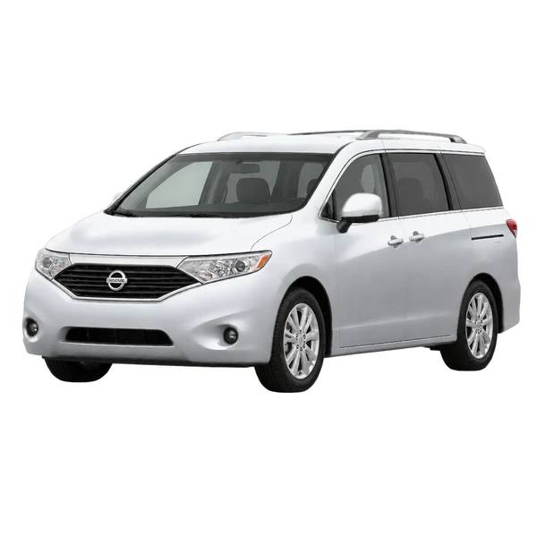 シルバーの2011 Nissan Quest（フロントスリークォーター(左向き)ビュー）