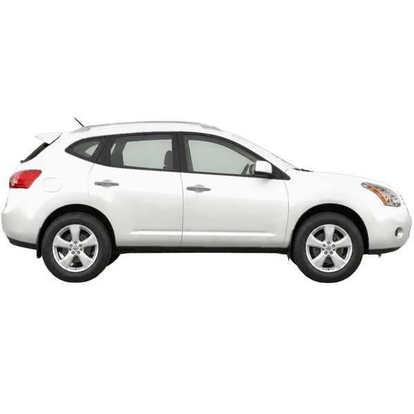 Nissan Rogue 2008 branco, vista lateral (voltada para a direita)