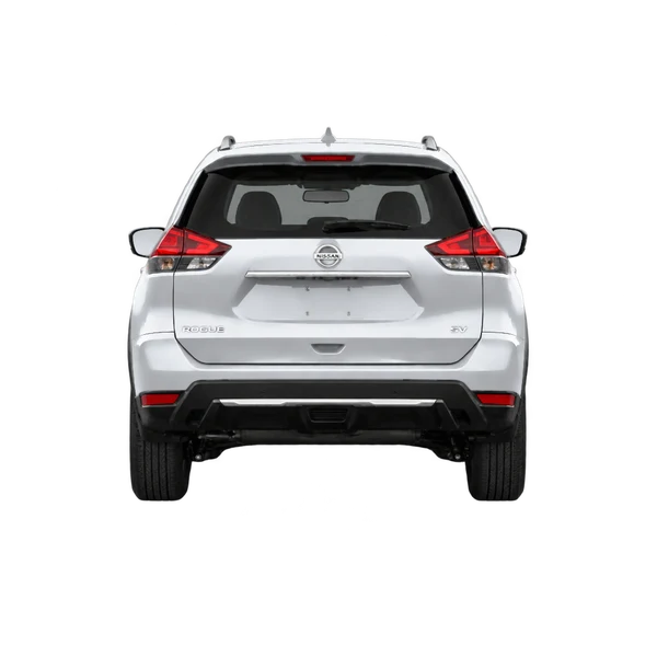 silver 2019 Nissan Rogue rear view