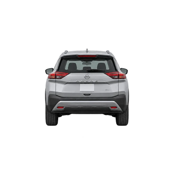 silver 2021 Nissan Rogue rear view