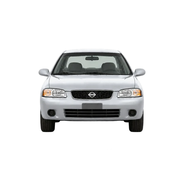 Nissan Sentra 2000 باللون فضي، منظر أمامي