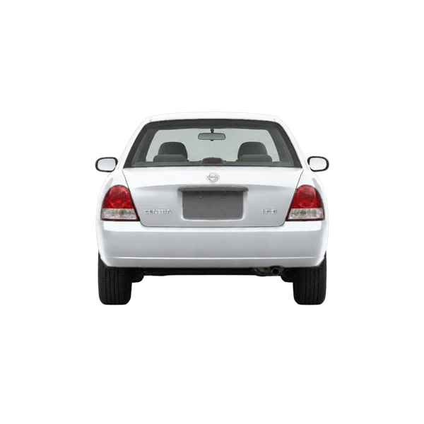 Nissan Sentra 2003 باللون فضي، منظر من الخلف