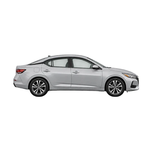 Nissan Sentra 2020 باللون فضي، منظر منظر جانبي (باتجاه اليمين)