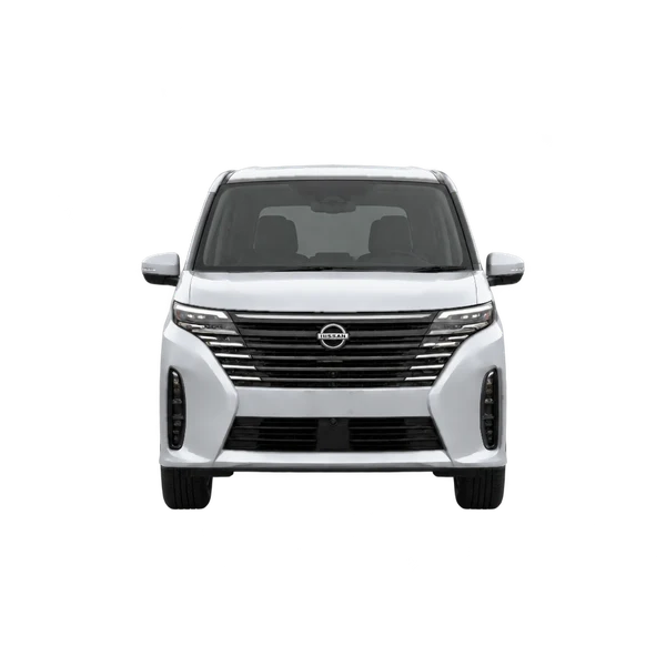 Nissan Serena 2026 en plateado, vista frontal