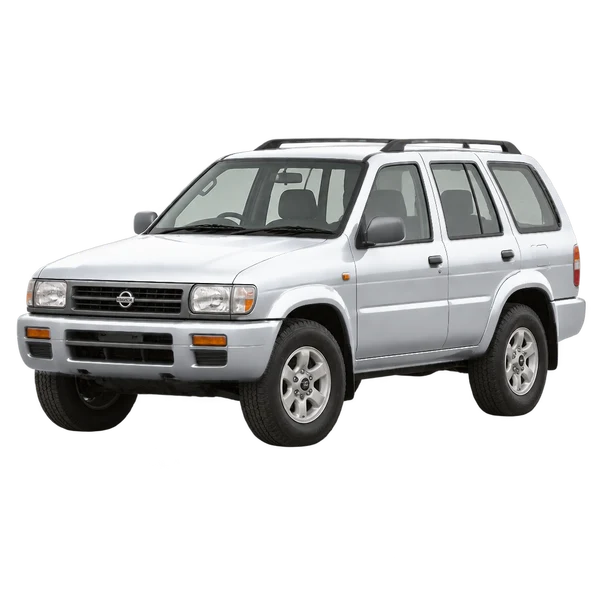 1995 Nissan Terrano in Silber, Ansicht: Dreiviertelansicht vorne (nach links gerichtet)