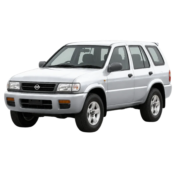 1996 Nissan Terrano in Silber, Ansicht: Dreiviertelansicht vorne (nach links gerichtet)